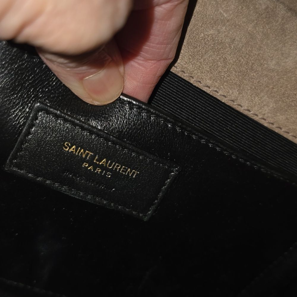 Yves Saint Laurent Tan  Quilted Suede Crossbody Envelope Bag, NWOT - Picture 8 of 16